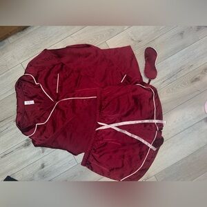 Silky Pajama Set with Eye Mask